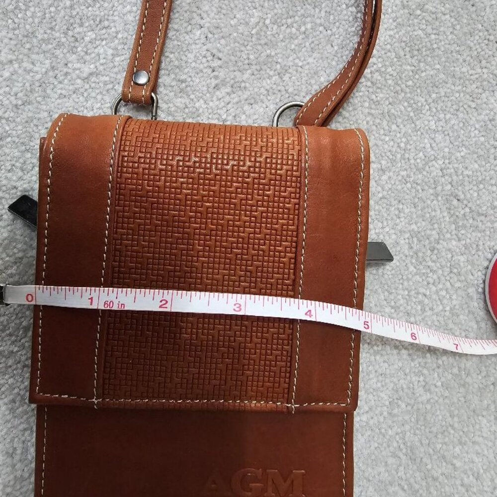 AGM Arte Gitana Mia Leather Crossbody Phone Wallet Cognac - Picture 5 of 16